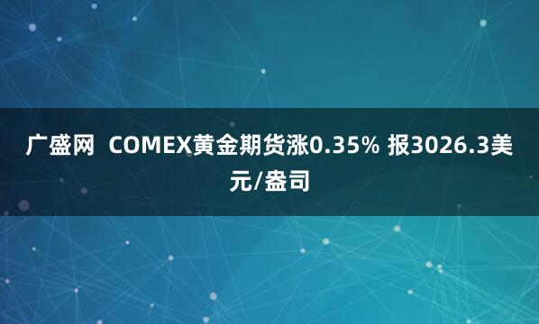 广盛网  COMEX黄金期货涨0.35% 报3026.3美元/盎司